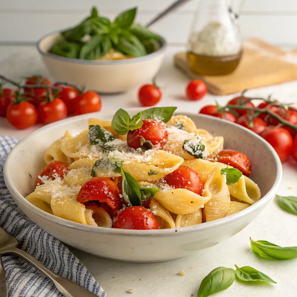 Pasta dish with fresh ingredients